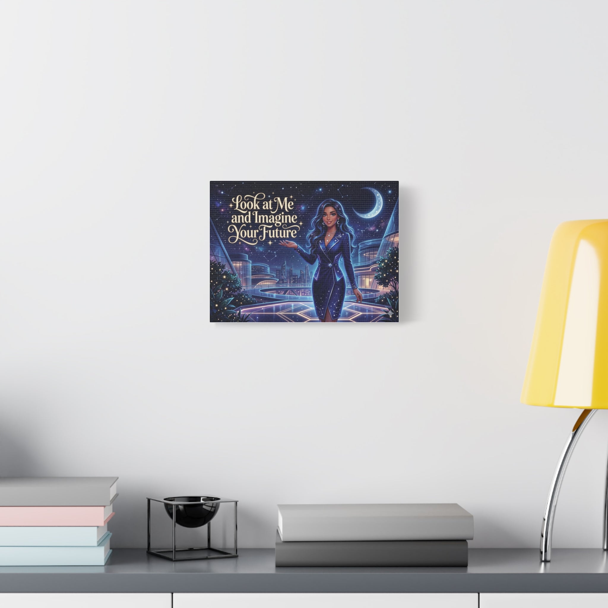 Inspirational Wall Art  — “Look at Me and Imagine Your Future” Night Sky Illustration