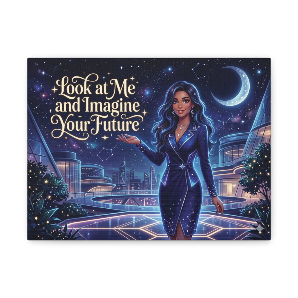 Inspirational Wall Art  — “Look at Me and Imagine Your Future” Night Sky Illustration